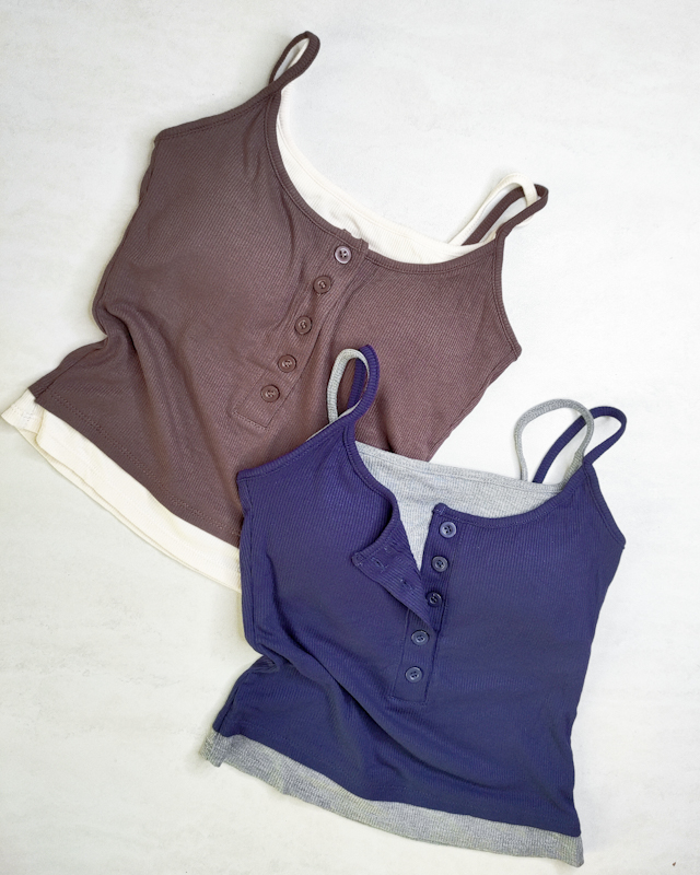 کراپ دو تکه دکمه ای