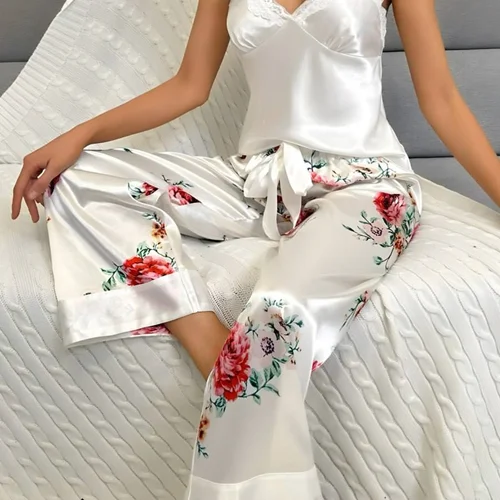 لباس خواب کراپ شلوار ساتن